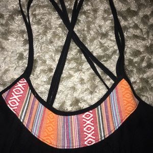FASHION ON EARTH Tops - BLACK CRISSCROSS BACK CROP FASHION ON EARTH Tops - BLACK CRISSCROSS BACK CROP
